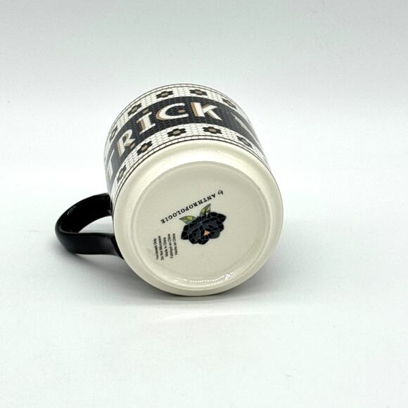 Anthropologie Bistro Tile Trick or Treat Bat Mug Halloween Edition NEW - Picture 6 of 8